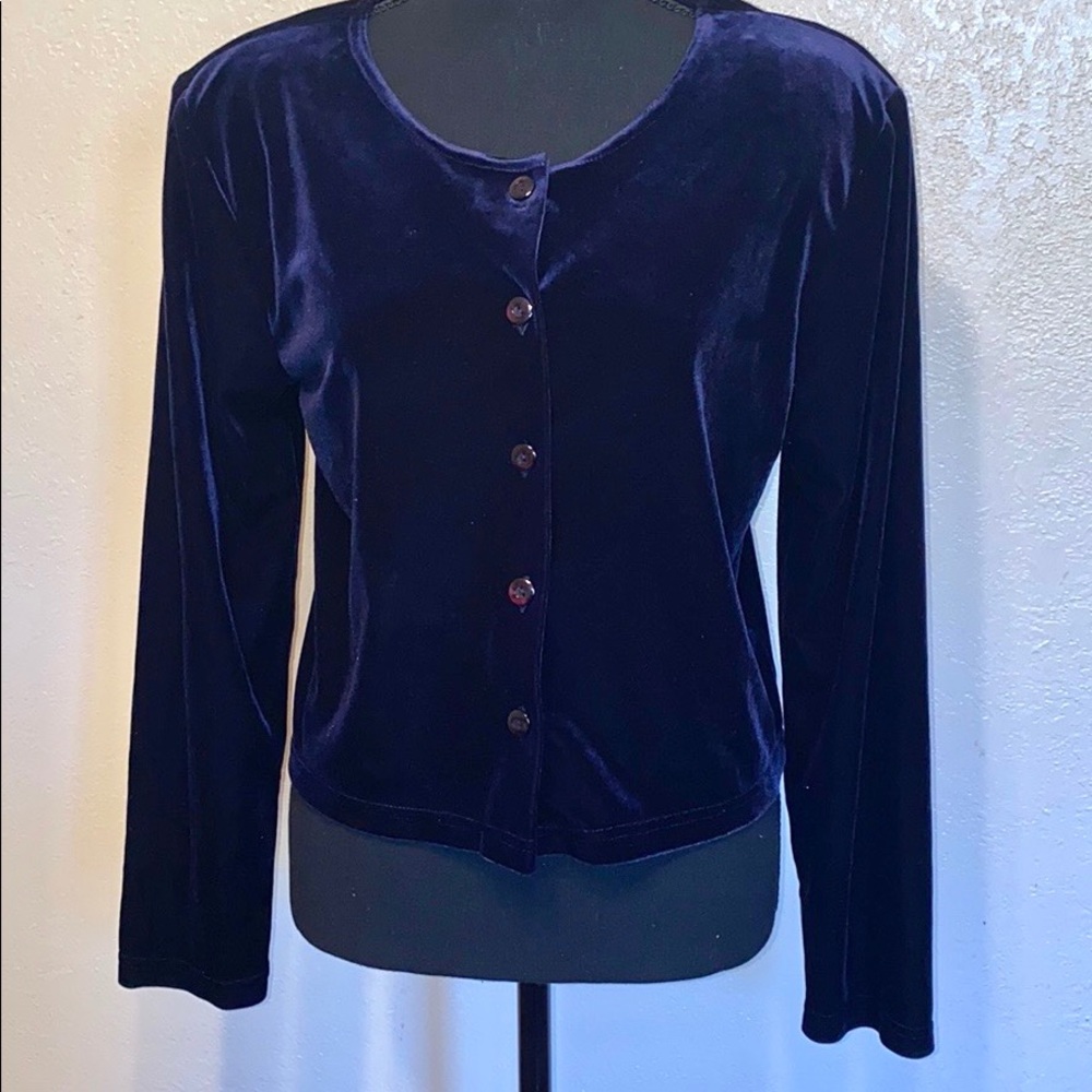 Velvet Caridgan Navy Blue